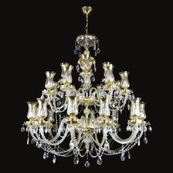Casa Padrino Lámpara de araña de cristal barroco de lujo Oro Ø 118 x H. 132 cm - Suntuosa Lámpara de araña de latón con cristal de Bohemia - Muebles barrocos - Noble y suntuosa Casa Padrino Lámpara de araña de cristal barroco de lujo Oro Ø 118 x H. 132 cm - Suntuosa Lámpara de araña de latón con cristal de Bohemia - Muebles barrocos - Noble y suntuosa