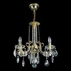 Casa Padrino Lámpara de araña de cristal barroco de lujo Oro Ø 36 x H. 47 cm - Suntuosa Lámpara de araña de latón con cristal de Bohemia - Muebles barrocos - Noble y suntuosa Casa Padrino Lámpara de araña de cristal barroco de lujo Oro Ø 36 x H. 47 cm - Suntuosa Lámpara de araña de latón con cristal de Bohemia - Muebles barrocos - Noble y suntuosa