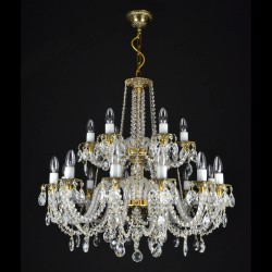 Casa Padrino Lámpara de araña de cristal barroco de lujo Oro Ø 75 x H. 78 cm - Suntuosa Lámpara de araña de latón con cristal de Bohemia - Muebles barrocos - Noble y suntuosa Casa Padrino Lámpara de araña de cristal barroco de lujo Oro Ø 75 x H. 78 cm - Suntuosa Lámpara de araña de latón con cristal de Bohemia - Muebles barrocos - Noble y suntuosa