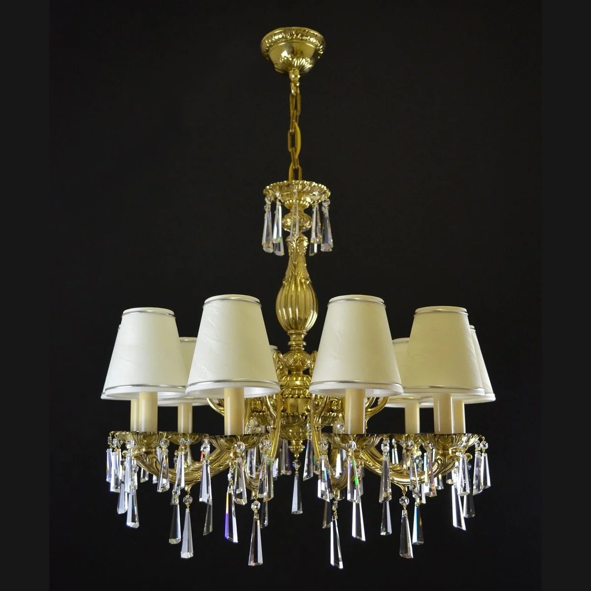 Casa Padrino Lustre en cristal baroque de luxe Or Ø 70 x H. 65 cm - Somptueuse Lustre en laiton avec cristal de Bohême - Meubles baroques - Noble & somptueux Casa Padrino Lustre en cristal baroque de luxe Or Ø 70 x H. 65 cm - Somptueuse Lustre en laiton avec cristal de Bohême - Meubles baroques - Noble & somptueux