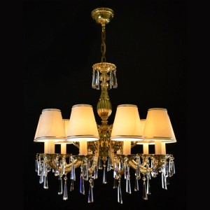 Casa Padrino Lustre en cristal baroque de luxe Or Ø 70 x H. 65 cm - Somptueuse Lustre en laiton avec cristal de Bohême - Meubles baroques - Noble & somptueux
