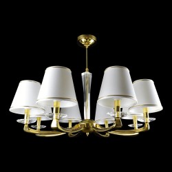 Casa Padrino Lámpara de araña de cristal barroco de lujo Oro Ø 88 x H. 71 cm - Suntuosa Lámpara de araña de latón con cristal de Bohemia - Muebles barrocos - Noble y suntuosa