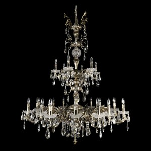Casa Padrino Luxus Barock Kristall Kronleuchter Gold Ø 125 x H. 165 cm - Prunkvolle Messing Kronleuchter mit böhmischem Kristallglas - Barock Möbel - Edel & Prunkvoll