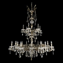 Casa Padrino Lustre en cristal baroque de luxe Or Ø 125 x H. 165 cm - Somptueuse Lustre en laiton avec cristal de Bohême - Meubles baroques - Noble & somptueux Casa Padrino Lustre en cristal baroque de luxe Or Ø 125 x H. 165 cm - Somptueuse Lustre en laiton avec cristal de Bohême - Meubles baroques - Noble & somptueux