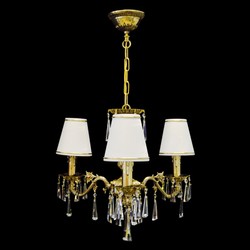 Casa Padrino Luxury Baroque Crystal Chandelier Gold Ø 49 x H. 44 cm - Magnificent Brass Chandelier with Bohemian Crystal Glass - Baroque Furniture - Noble & Magnificent
