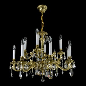 Casa Padrino Luxury Baroque Crystal Chandelier Gold Ø 77 x H. 59 cm - Magnificent Brass Chandelier with Bohemian Crystal Glass - Baroque Furniture - Noble & Magnificent Casa Padrino Luxury Baroque Crystal Chandelier Gold Ø 77 x H. 59 cm - Magnificent Brass Chandelier with Bohemian Crystal Glass - Baroque Furniture - Noble & Magnificent