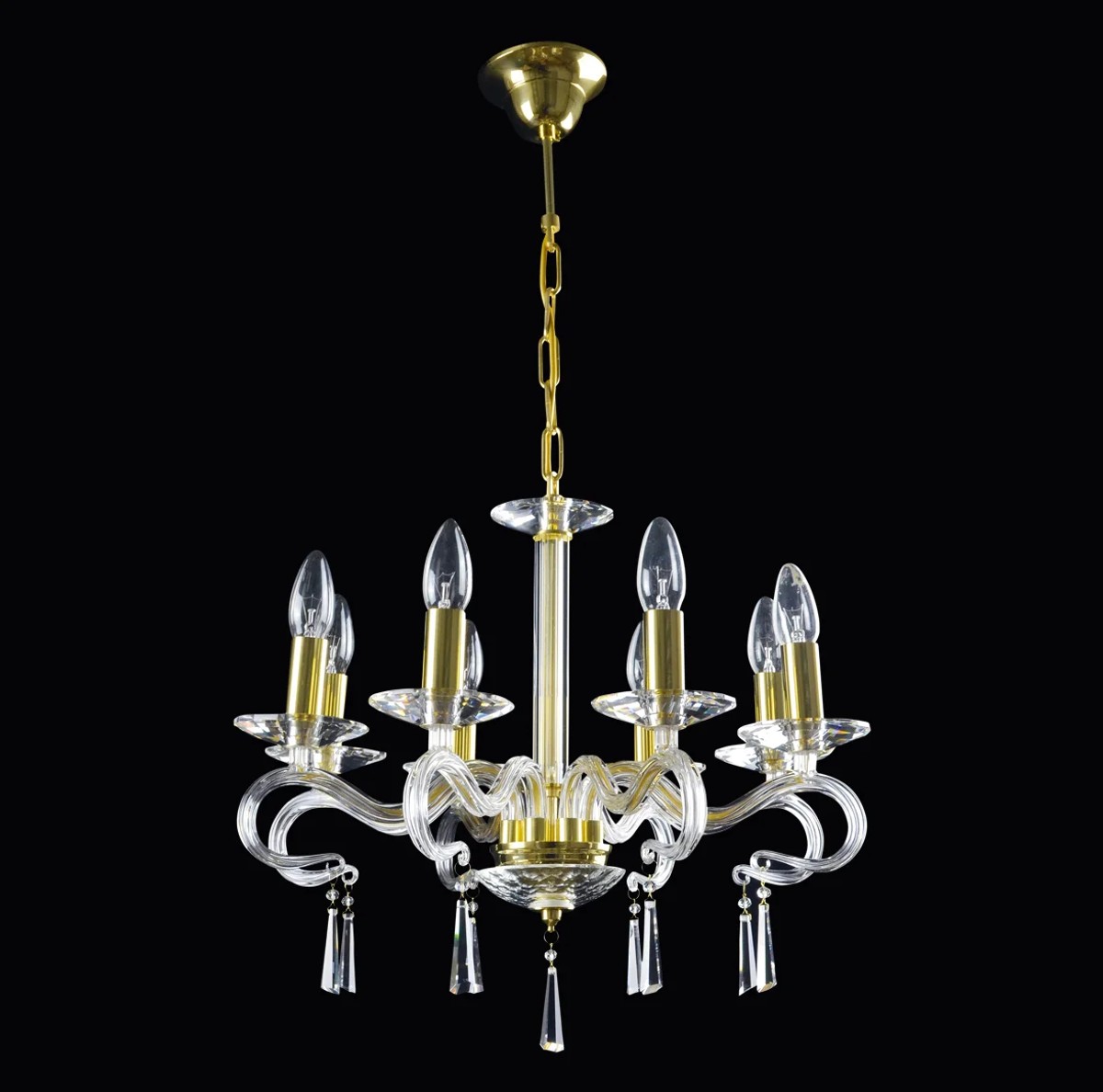 Casa Padrino Lámpara de techo de cristal de lujo Oro Ø 50 x H. 42 cm - Suntuosa Lámpara de techo de latón con cristal de Bohemia - Muebles barrocos - Noble y suntuosa Casa Padrino Lámpara de techo de cristal de lujo Oro Ø 50 x H. 42 cm - Suntuosa Lámpara de techo de latón con cristal de Bohemia - Muebles barrocos - Noble y suntuosa