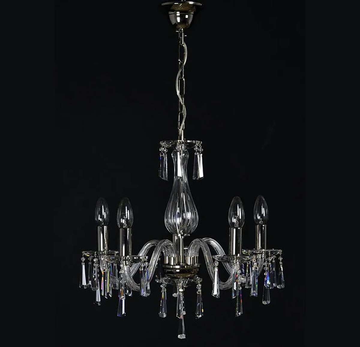 Casa Padrino Lámpara de araña de cristal barroco de lujo Oro Ø 46 x H. 45 cm - Suntuosa Lámpara de araña de latón con cristal de Bohemia - Muebles barrocos - Noble y suntuosa Casa Padrino Lámpara de araña de cristal barroco de lujo Oro Ø 46 x H. 45 cm - Suntuosa Lámpara de araña de latón con cristal de Bohemia - Muebles barrocos - Noble y suntuosa
