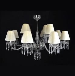 Casa Padrino Luxury Baroque Crystal Chandelier Gold Ø 80 x H. 74 cm - Magnificent Brass Chandelier with Bohemian Crystal Glass - Baroque Furniture - Noble & Magnificent