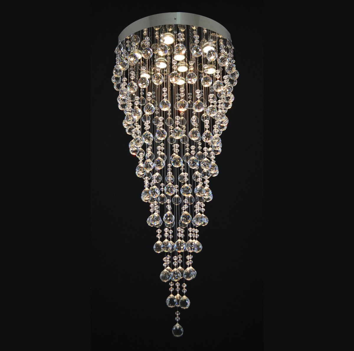 Casa Padrino Luxus Kristall Kronleuchter Silber Ø 50 x H. 110 cm - Prunkvolle Messing Kronleuchter mit böhmischem Kristallglas - Barock Möbel - Edel & Prunkvoll Casa Padrino Luxus Kristall Kronleuchter Silber Ø 50 x H. 110 cm - Prunkvolle Messing Kronleuchter mit böhmischem Kristallglas - Barock Möbel - Edel & Prunkvoll
