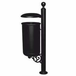 Jugendstil Stadt Park Garten Metall Abfallbehälter Mülleimer Schwarz