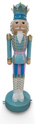 Casa Padrino XXL Deko Skulptur Nussknacker König Türkis / Rosa / Gold H. 200 cm - Weihnachts Deko Figur Casa Padrino XXL Deko Skulptur Nussknacker König Türkis / Rosa / Gold H. 200 cm - Weihnachts Deko Figur