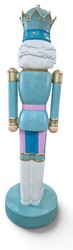 Casa Padrino XXL Deko Skulptur Nussknacker König Türkis / Rosa / Gold H. 200 cm - Weihnachts Deko Figur Casa Padrino XXL Deko Skulptur Nussknacker König Türkis / Rosa / Gold H. 200 cm - Weihnachts Deko Figur