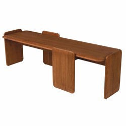 Luxus Massivholz Couchtisch Wohnzimmertisch Bernstein