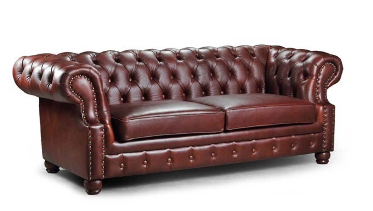 Casa Padrino fauteuil Baker Chesterfield de luxe 116 x 93 x H. 77 cm - fauteuil de salon élégant en cuir véritable - Chesterfield salon meubles Casa Padrino fauteuil Baker Chesterfield de luxe 116 x 93 x H. 77 cm - fauteuil de salon élégant en cuir véritable - Chesterfield salon meubles