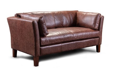 Casa Padrino Luxus Chesterfield 3er Sofa Charlie 182 x 86 x H. 84 cm - Elegantes Wohnzimmer 3er Sofa mit Echtleder - Chesterfield Wohnzimmer Möbel