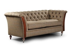 Casa Padrino fauteuil Melton Chesterfield de luxe 100 x 87 x H. 77 cm - fauteuil de salon élégant en cuir véritable - Chesterfield salon meubles Casa Padrino fauteuil Melton Chesterfield de luxe 100 x 87 x H. 77 cm - fauteuil de salon élégant en cuir véritable - Chesterfield salon meubles