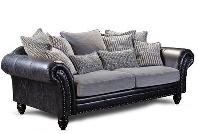 Casa Padrino Luxus Chesterfield Fußhocker Retford 120 x 60 cm - Eleganter Wohnzimmer Fußhocker mit Echtleder - Chesterfield Wohnzimmer Möbel
