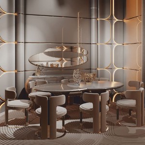 Luxus Esszimmer Set Esstisch und 8 Esszimmer Stühle Grau Gold