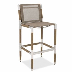 Luxus Outdoor Barstuhl Braun Silber