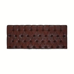 Casa Padrino Chesterfield Leather Bed Headboard Reddish Brown 200 x H. 140 cm - Chesterfield Genuine Leather Hotel & Bedroom Furniture