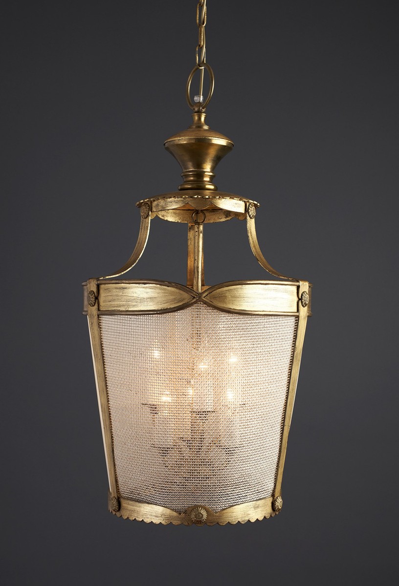 Casa Padrino Luxury Pendant Lamp Lantern Antique Gold Ø 45 x H. 90 cm Casa Padrino Luxury Pendant Lamp Lantern Antique Gold Ø 45 x H. 90 cm