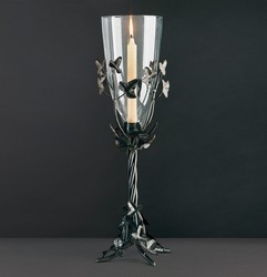 Casa Padrino Candelabro de lujo Óxido Al. 60 cm - Candelabro artesanal de hierro forjado con hojas - Colección de lujo - Noble y suntuoso