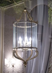 Casa Padrino Lámpara colgante Farol de lujo Oro-plata Ø 60 x Al. 130 cm - Farol artesanal de hierro forjado - Colección de lujo - Noble y suntuoso