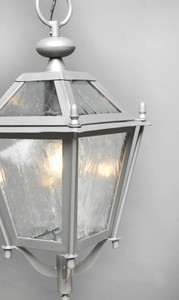 Casa Padrino Luxus Außen Hängeleuchte Laterne Grau B. 39 x H. 72 cm - Handgefertigte Laterne aus Schmiedeeisen - Luxus Kollektion - Edel & Prunkvoll