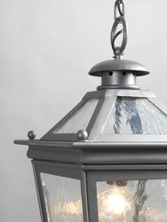 Casa Padrino Lampada a sospensione Lanterna Luxury da esterno Grigio L. 31 x H. 44 cm - Lanterna artigianale in ferro battuto - Collezione Luxury - Nobile & sontuoso Casa Padrino Lampada a sospensione Lanterna Luxury da esterno Grigio L. 31 x H. 44 cm - Lanterna artigianale in ferro battuto - Collezione Luxury - Nobile & sontuoso