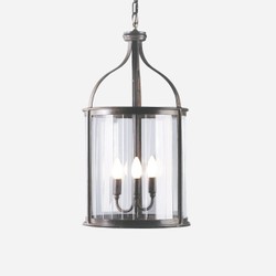 Casa Padrino Lámpara colgante Farol de lujo de exterior Óxido Ø 30 x Al. 60 cm - Farol artesanal de hierro forjado - Colección de lujo - Noble y suntuoso