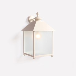 Casa Padrino Lanterna Luxury da esterno Bianco L. 34 x H. 62.5 cm - Lanterna artigianale in ferro battuto - Collezione Luxury - Nobile & sontuoso