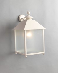 Casa Padrino Lanterna Luxury da esterno Bianco L. 34 x H. 62.5 cm - Lanterna artigianale in ferro battuto - Collezione Luxury - Nobile & sontuoso
