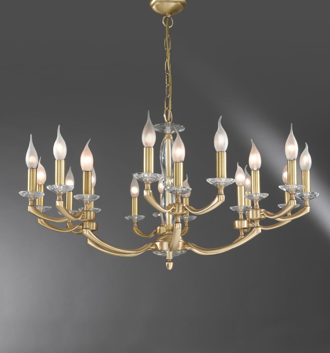 Casa Padrino Araña Barroca de Lujo Latón Satinado Ø 86 x H. 50 cm - Magnífica Araña de Latón de 18 Luces - Muebles de Estilo Barroco Casa Padrino Araña Barroca de Lujo Latón Satinado Ø 86 x H. 50 cm - Magnífica Araña de Latón de 18 Luces - Muebles de Estilo Barroco