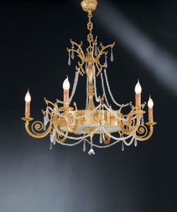 Casa Padrino Luxury Baroque Chandelier Gold Ø 80 x H. 61 cm - Magnificent 9-Light Brass Chandelier - Baroque Style Furniture
