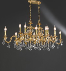 Barock Kronleuchter Gold Messingguss 12-flammig Casa Padrino 100 cm