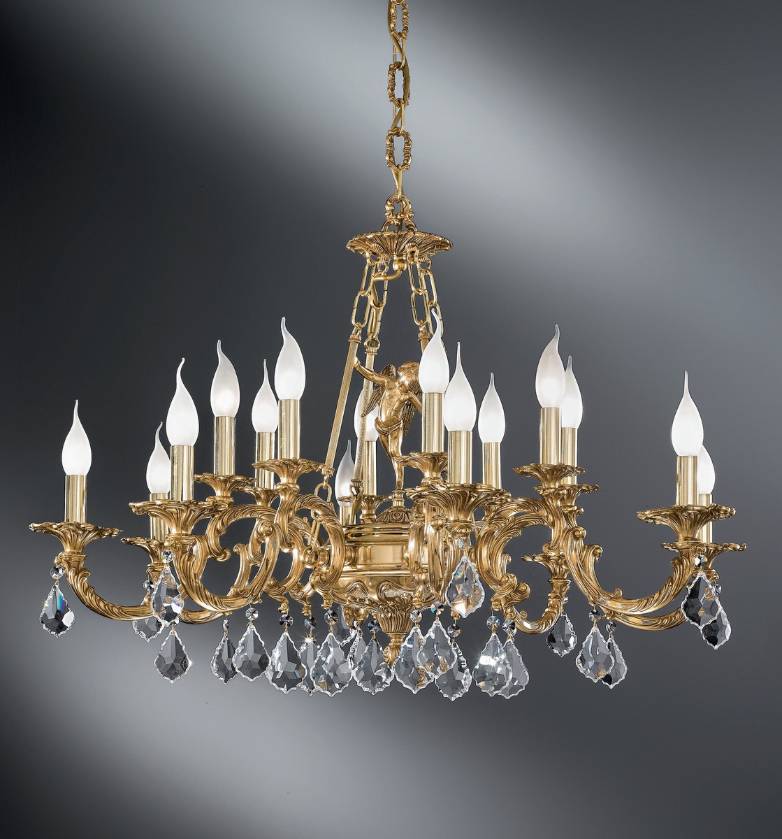 Casa Padrino Araña Barroca de Lujo Oro Ø 88 x H. 60 cm - Magnífica Araña de Latón de 16 Luces - Muebles de Estilo Barroco Casa Padrino Araña Barroca de Lujo Oro Ø 88 x H. 60 cm - Magnífica Araña de Latón de 16 Luces - Muebles de Estilo Barroco