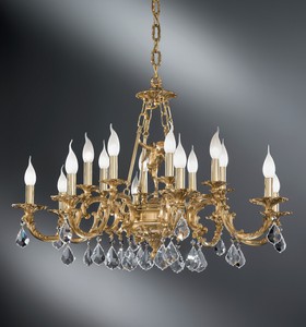 Barock Kronleuchter Gold Messingguss 16-flammig Casa Padrino 88 cm