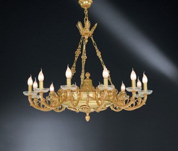 Barock Kronleuchter Gold Messingguss 12-flammig Casa Padrino 90 cm