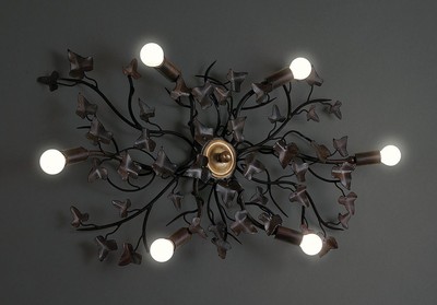 Casa Padrino Luxus Deckenleuchte Rostbraun B. 77 cm