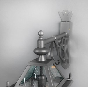 Casa Padrino Luxus Außen Laterne Grau B. 34 x H. 67 cm - Handgefertigte Laterne aus Schmiedeeisen - Luxus Kollektion - Edel & Prunkvoll