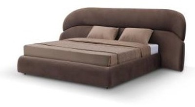 Casa Padrino Luxus Bett Schwarz 237 x 302 x H. 112 cm - Bett mit Stoffbezug - Moderne Schlafzimmer Möbel - Luxus Qualität
