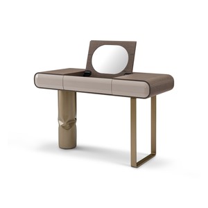Casa Padrino Luxus Schminktisch Hellgrau / Braun 120 x 50 x H. 76 cm - Schminktisch mit Ulmenfurnier - Moderne Schlafzimmer Möbel - Luxus Qualität