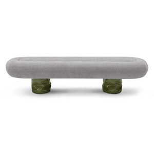 Casa Padrino luxury bench khaki 168 x 52 x H. 41 cm - Bench with fabric cover - Modern hallway furniture - Luxury quality Casa Padrino luxury bench khaki 168 x 52 x H. 41 cm - Bench with fabric cover - Modern hallway furniture - Luxury quality
