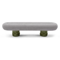 Casa Padrino luxury bench khaki 168 x 52 x H. 41 cm - Bench with fabric cover - Modern hallway furniture - Luxury quality Casa Padrino luxury bench khaki 168 x 52 x H. 41 cm - Bench with fabric cover - Modern hallway furniture - Luxury quality