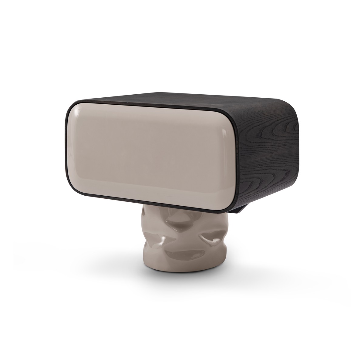 Casa Padrino mesita de noche de lujo gris claro / caqui 55 x 42 x H. 48 cm - Mesita de noche de chapa de olmo - Muebles modernos de dormitorio - Calidad de lujo Casa Padrino mesita de noche de lujo gris claro / caqui 55 x 42 x H. 48 cm - Mesita de noche de chapa de olmo - Muebles modernos de dormitorio - Calidad de lujo
