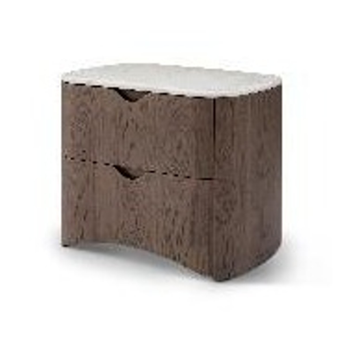 Casa Padrino Luxus Nachttisch Silbergrau / Hellgrau 60 x 42 x H. 50 cm - Nachttisch mit Travertin - Moderne Schlafzimmer Möbel - Luxus Qualität