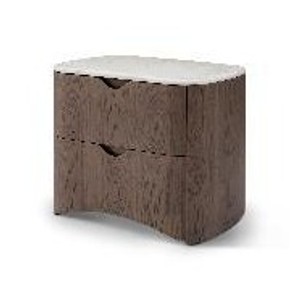 Casa Padrino Luxus Nachttisch Silbergrau / Hellgrau 60 x 42 x H. 50 cm - Nachttisch mit Travertin - Moderne Schlafzimmer Möbel - Luxus Qualität
