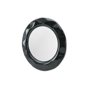 Casa Padrino specchio da parete di lusso nero / grigio Ø 120 x H. 6.5 cm - Specchio da parete in vetro a specchio - Mobili moderni per soggiorno - Qualità di lusso