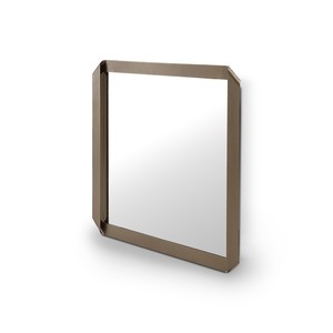 Casa Padrino specchio da parete di lusso ottone 100 x 100 x H. 6.8 cm - Specchio da parete in vetro a specchio - Mobili moderni per soggiorno - Qualità di lusso